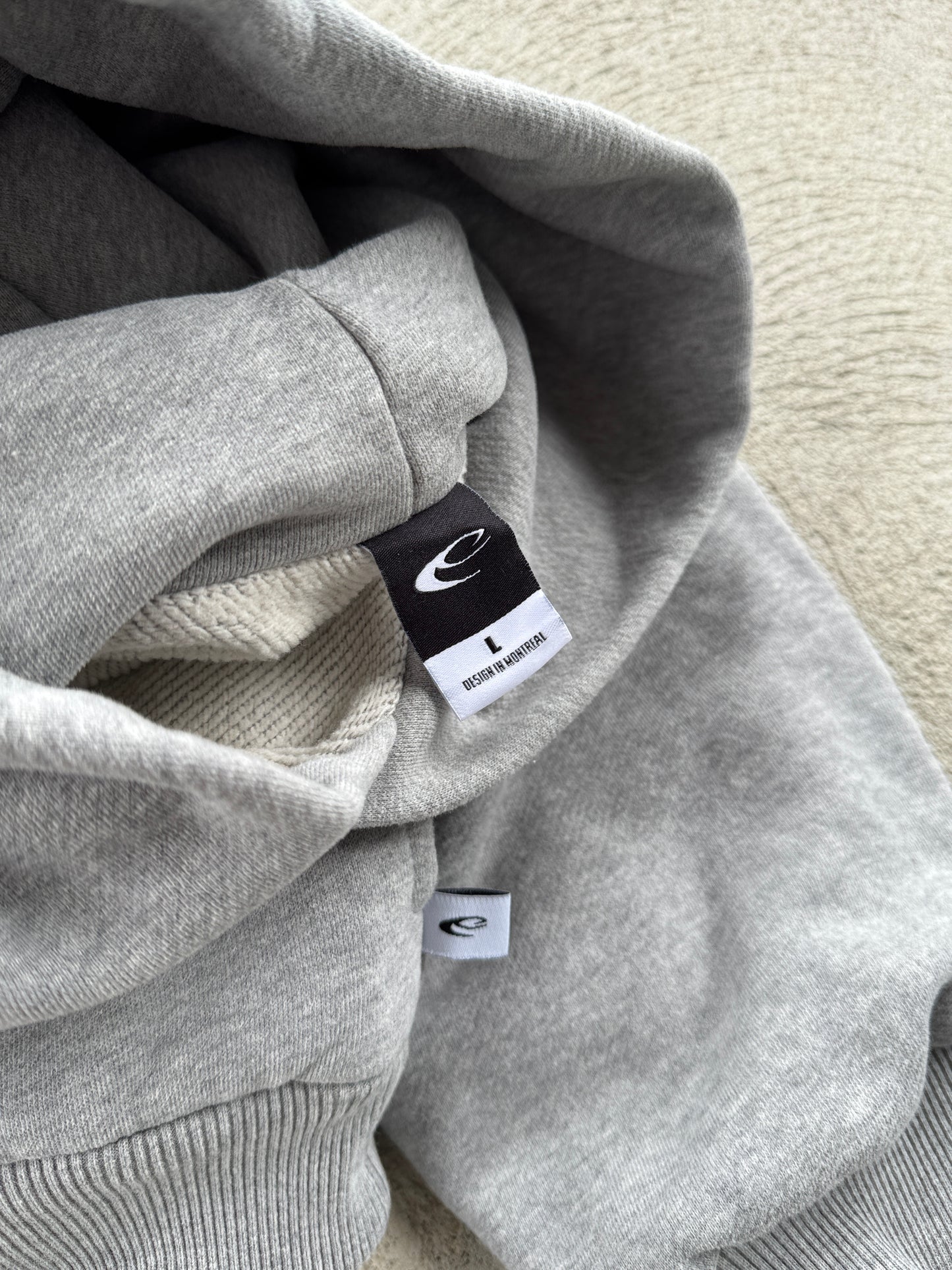 Hoodie Clip gris double épaisseur
