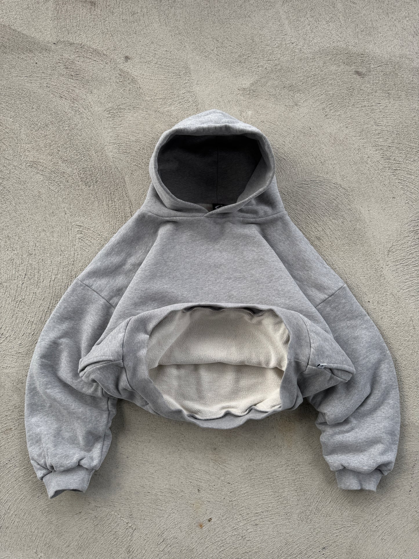 Hoodie Clip gris double épaisseur