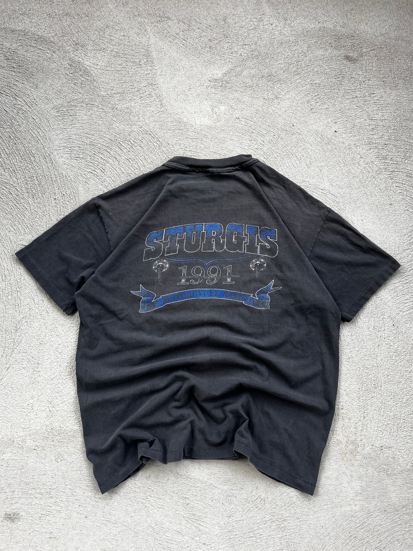 t-shirt vintage sturgis 1991 -XL fit L