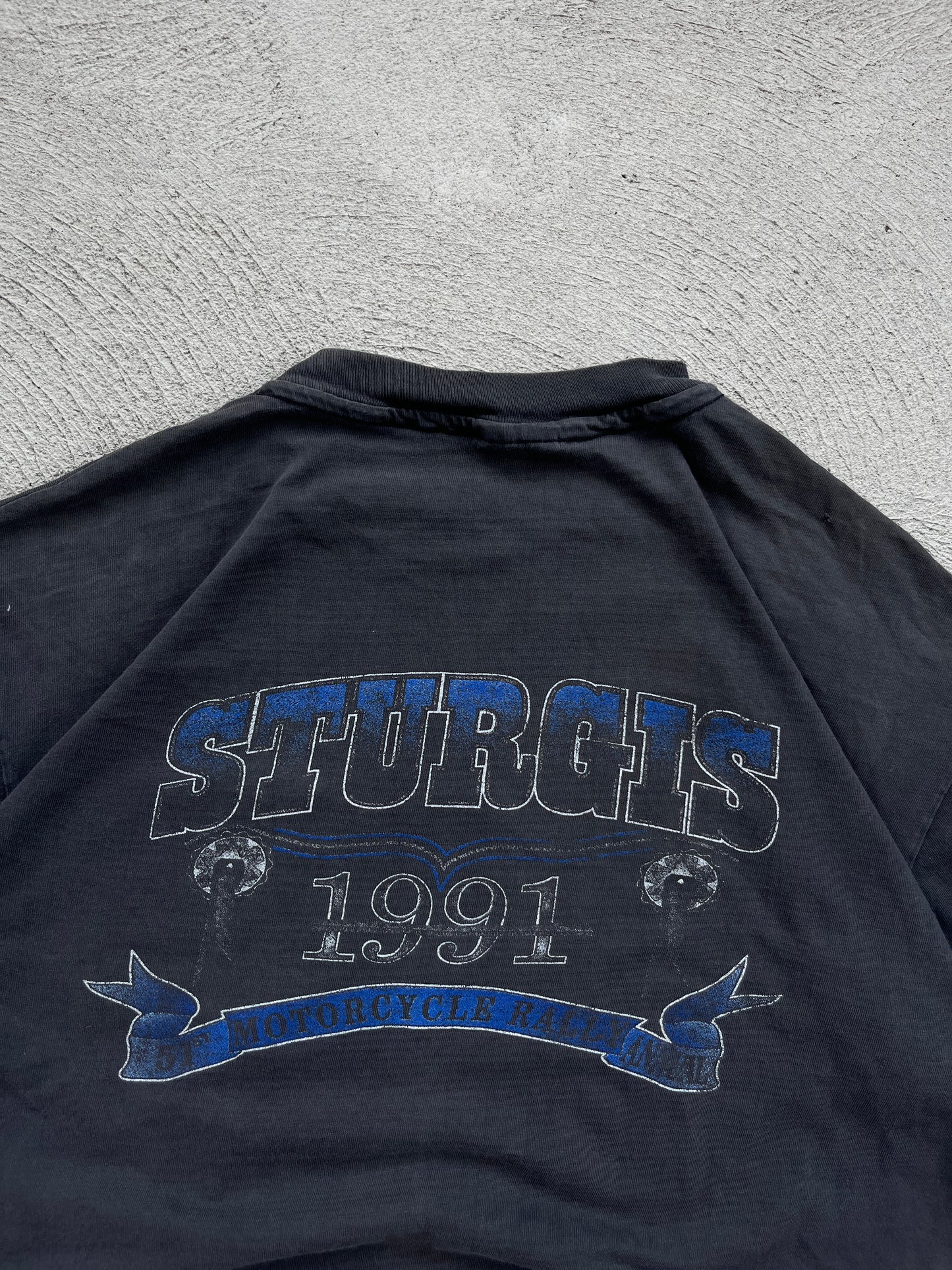 t-shirt vintage sturgis 1991 -XL fit L