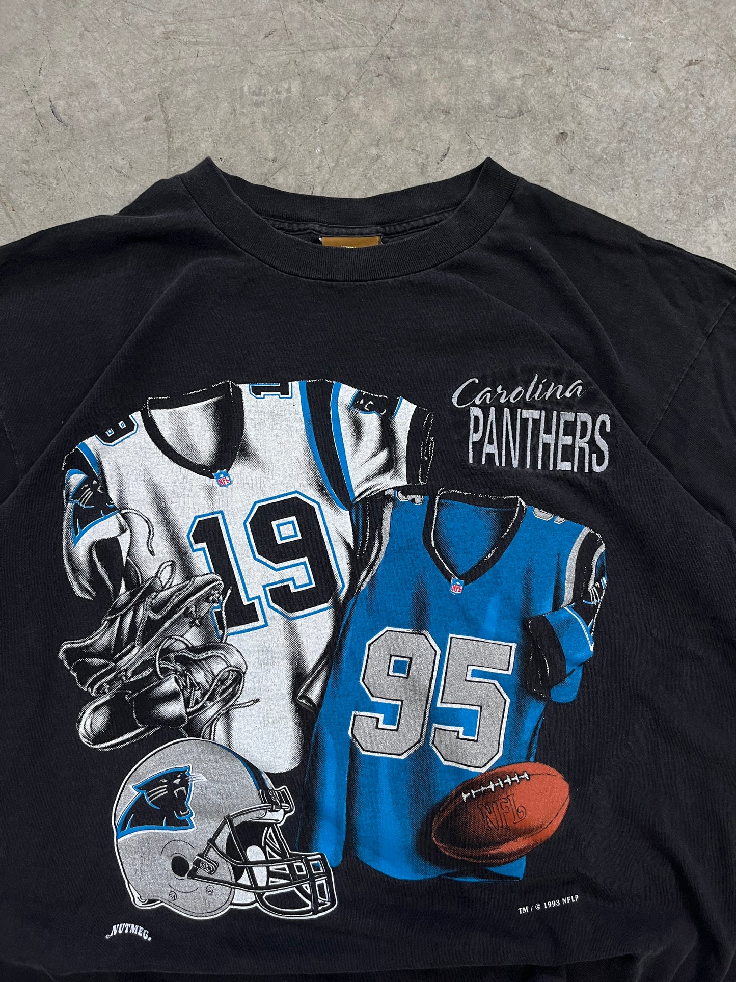 t-shirt vintage 1993 carolina panthers -L