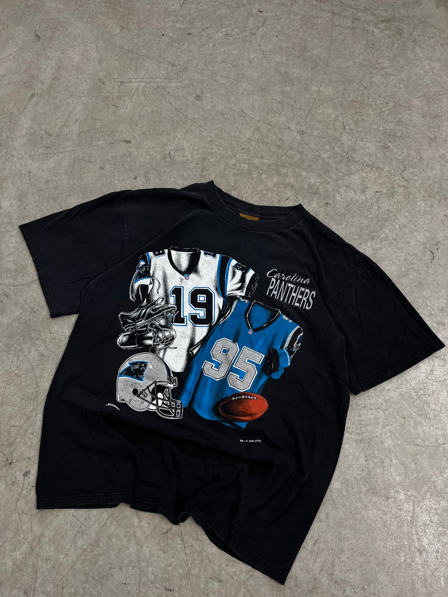 t-shirt vintage 1993 carolina panthers -L