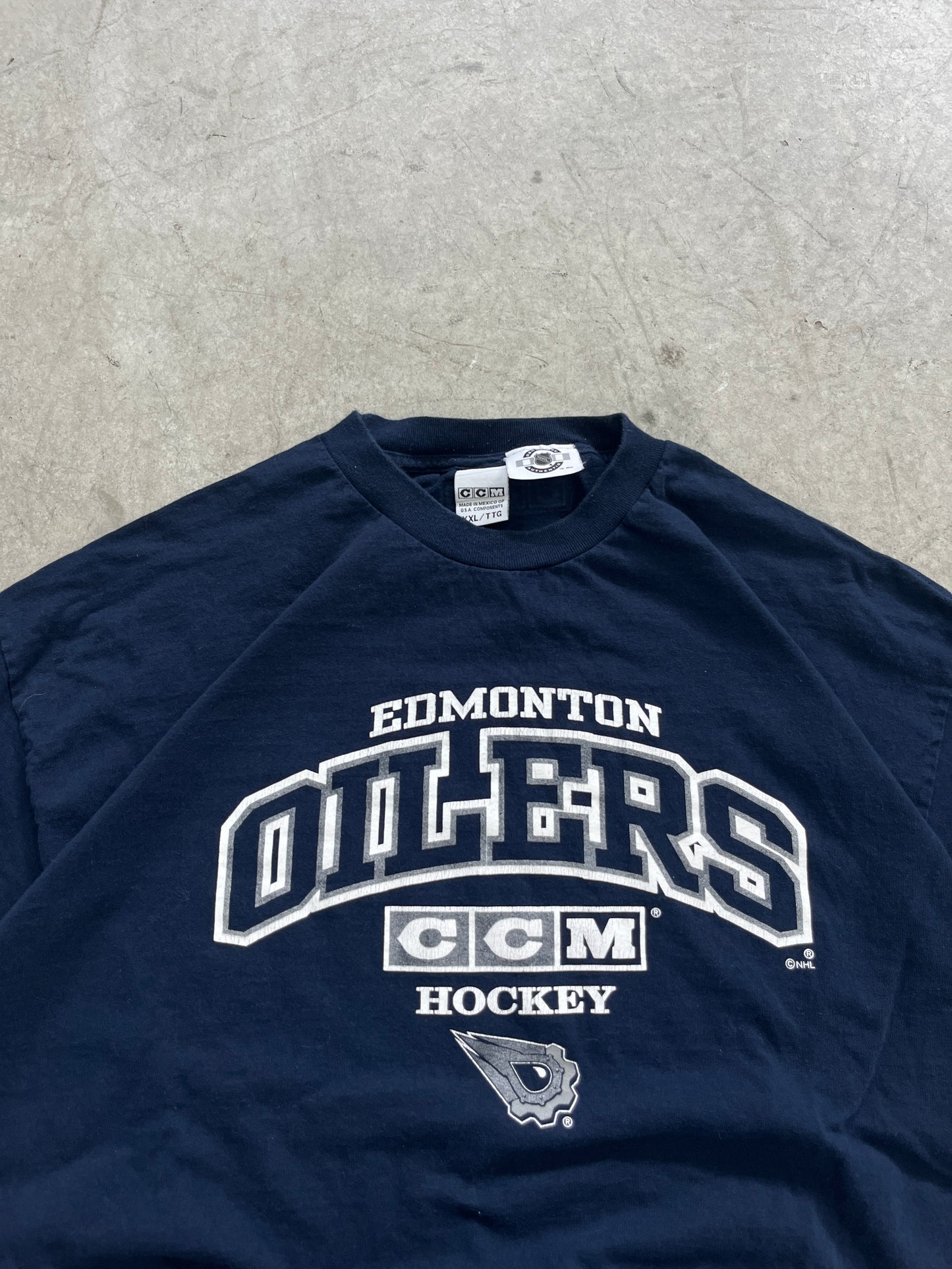 t-shirt vintage CCM oilers -XXL